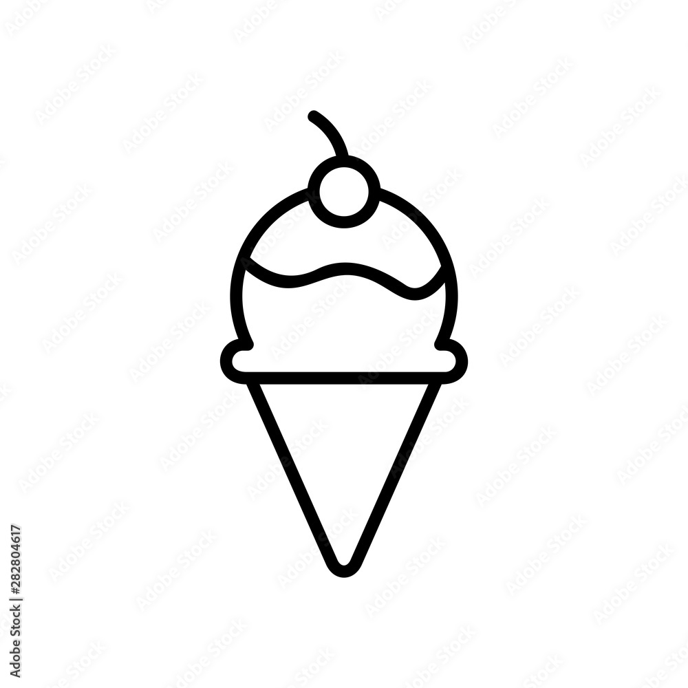 Ice cream icons. Summer dessert, tasty food