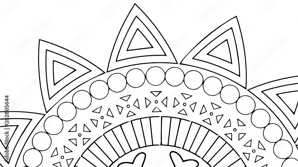 Black and White Mandala Pattern Decorative Ornament in Ethnic Oriental Style Unusual Flower Shape for Web Design Print Tattoo Coloring Book