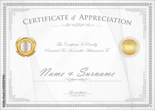 Certificate or diploma retro vintage template