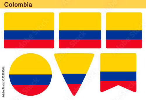 「コロンビア」6個の形のアイコンデザイン
