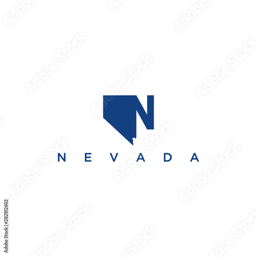 The initials N logo is merged with the map of the Nevada region.