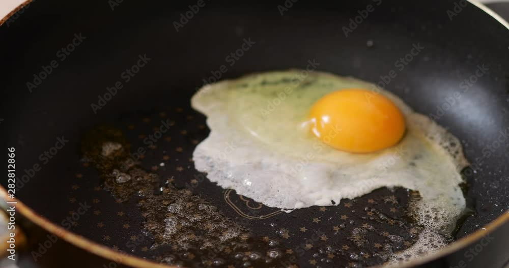 Fried eggs in a teflon-coated pan Fried eggs in a teflon-coated pan