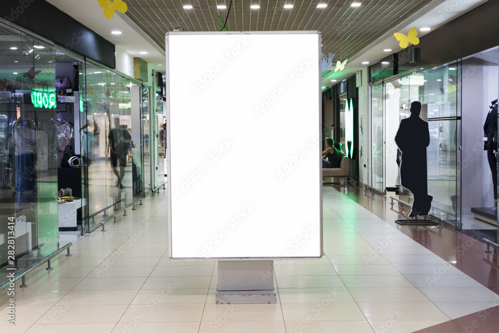 Blank sign mock up in shopping mall - obrazy, fototapety, plakaty 