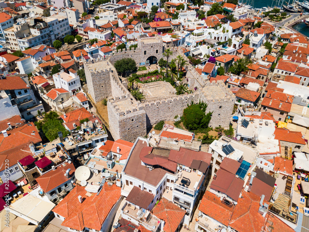 Marmaris Castle aerial view, Turkey