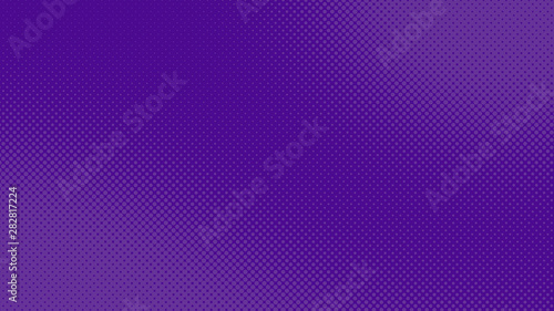 Purple retro comic pop art background with halftone dots design, vector illustration template