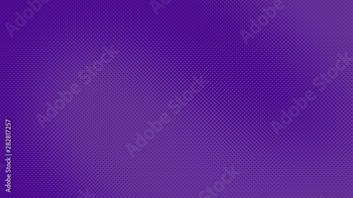 Purple pop art background in retro comic style with halftone dots, vector illustration of backdrop with isolated dots