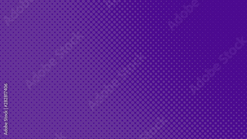 Purple pop art background in retro comic style with halftone dots, vector illustration of backdrop with isolated dots