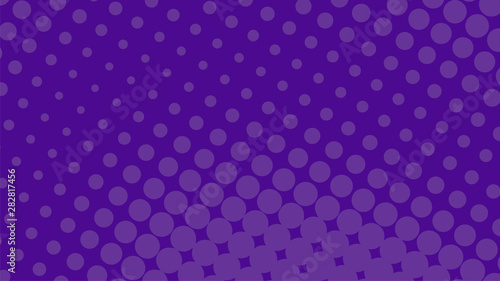 Purple retro pop art background with halftone dots design