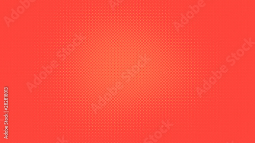 Red modern pop art background with halftone dots design
