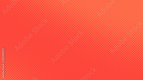 Red retro pop art background with halftone dots