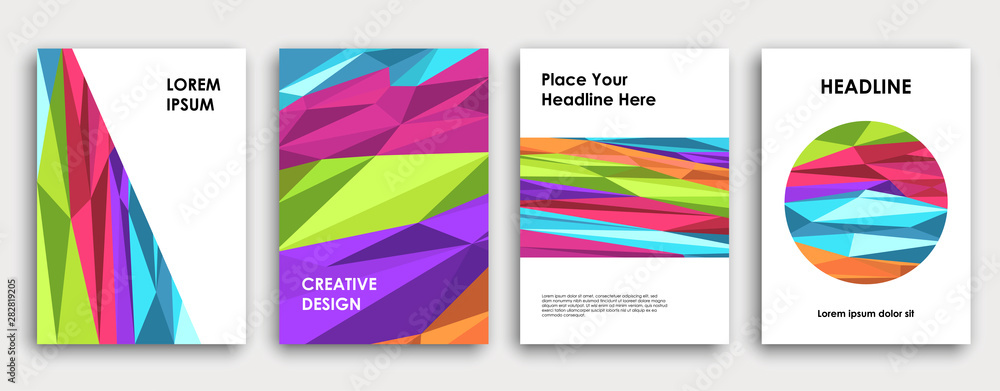 Colorful book cover design, abstract background.