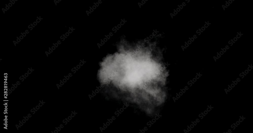 Real white steam isolated on black background with visible droplets Real white steam isolated on black background with visible droplets