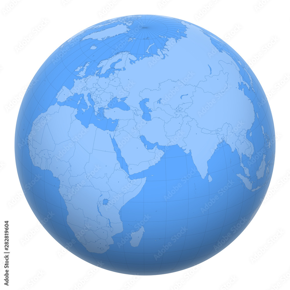 Bahrain on the globe. Earth centered at the location of the Kingdom of Bahrain. Map of Bahrain. Includes layer with capital cities. Bahrain on the globe. Earth centered at the location of the Kingdom of Bahrain. Map of Bahrain. Includes layer with capital cities.