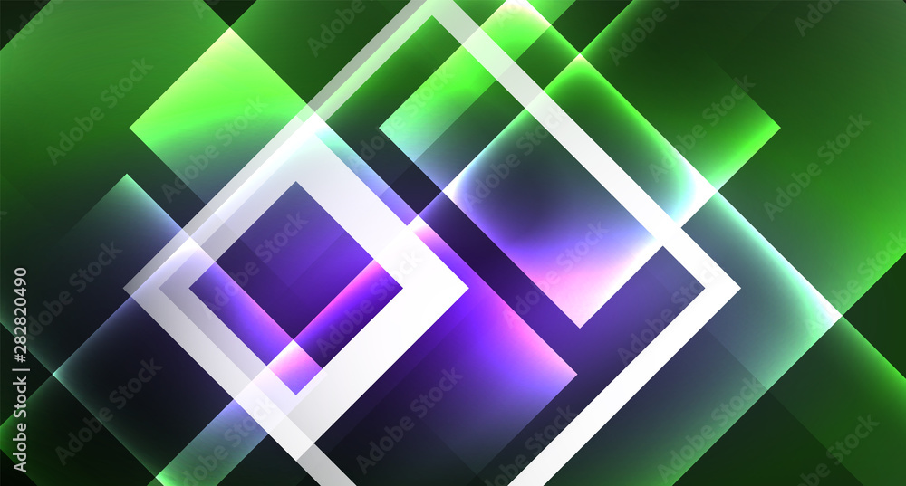 Neon geometric abstract background in hipster style on light background. Space retro design. Color geometric pattern. Square shape abstract background. Neon geometric abstract background in hipster style on light background. Space retro design. Color geometric pattern. Square shape abstract background.