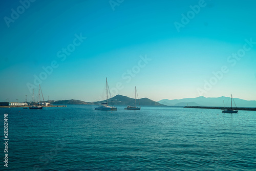 the boats and yachts on the island of Naxos