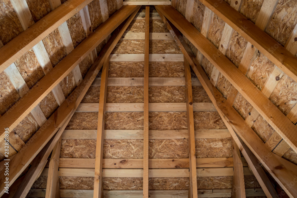 Fototapeta premium Wooden roof with beams