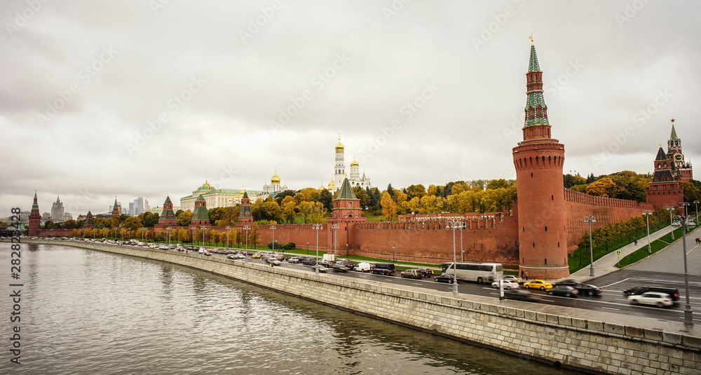 View of the Kremlin and river bank