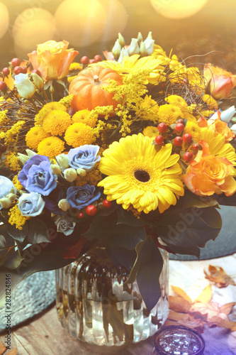 Grußkarte - Herbst Blumenst...