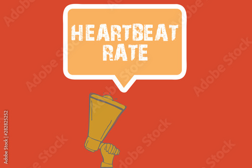 Text sign showing Heartbeat Rate. Conceptual photo measured by number of times the heart contracts per minute.