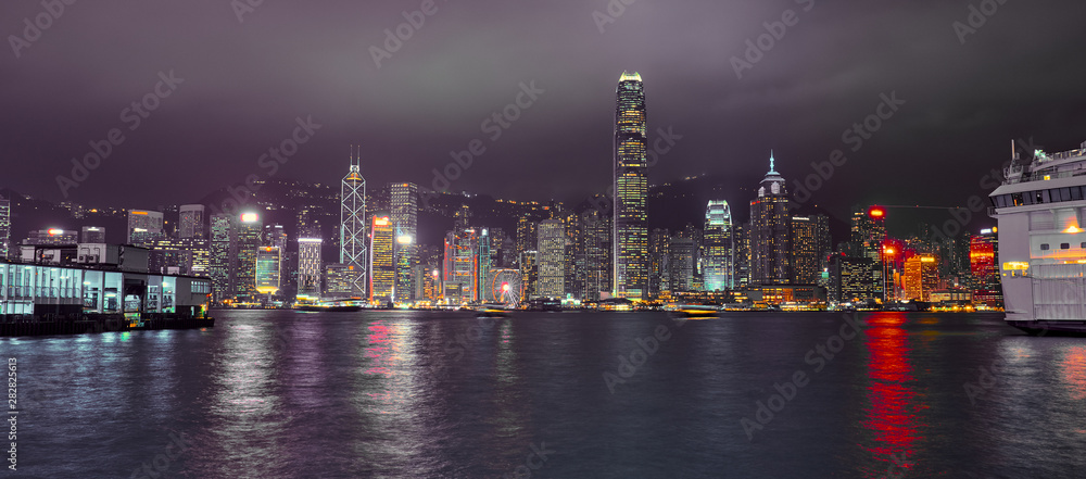 Hong Kong night panorama..