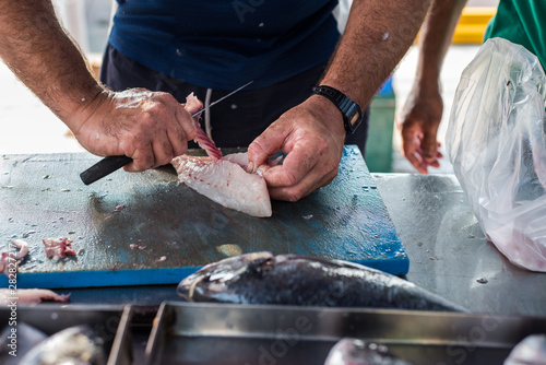 Fresh fish at food market