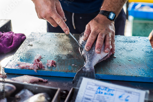 Fresh fish at food market