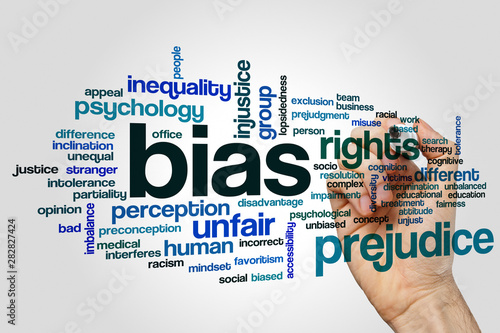 Canvastavla Bias word cloud concept on grey background