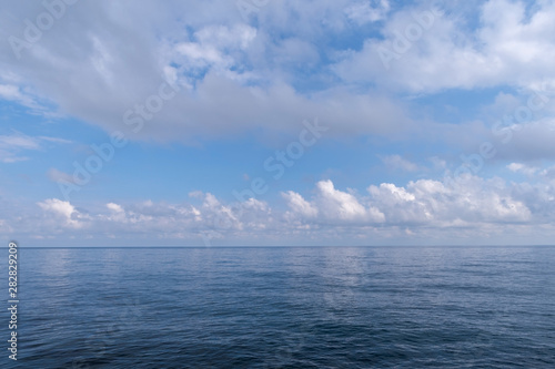 Mediterranean sea under cloudy sky