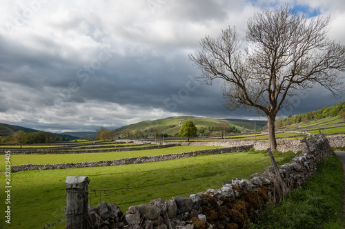 Yorkshire Dales with moody skies