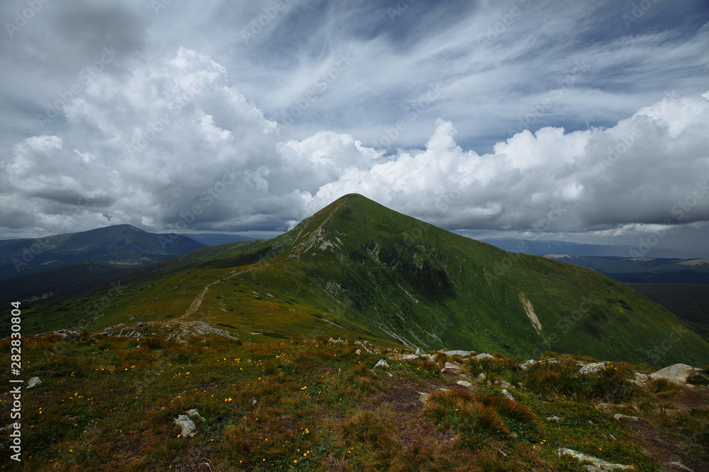 pnorama mountain range with high clouds pnorama mountain range with high clouds