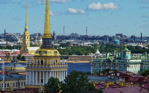 View of the Admiralty tower and Peter and Paul fortress