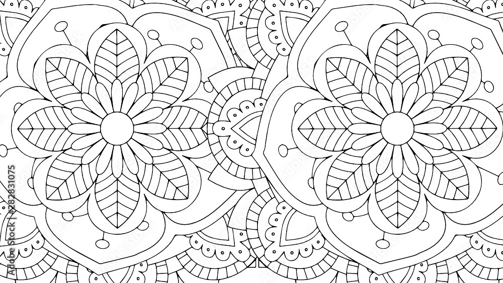 Black and White Mandala Pattern Decorative Ornament in Ethnic Oriental Style Unusual Flower Shape for Web Design Print Tattoo Coloring Book Black and White Mandala Pattern Decorative Ornament in Ethnic Oriental Style Unusual Flower Shape for Web Design Print Tattoo Coloring Book