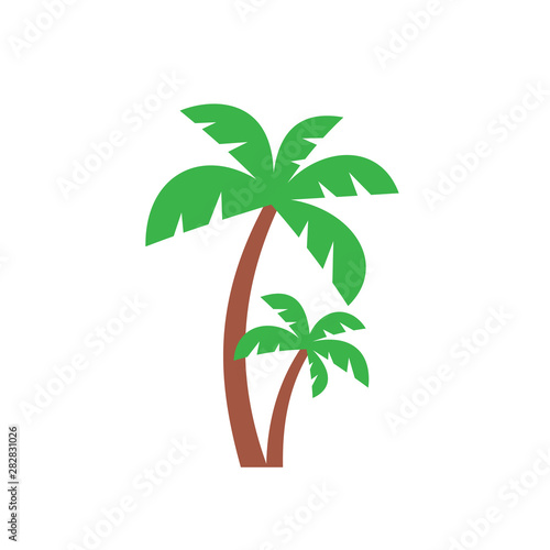 Palm tree - color icon design. Vector illustration. 