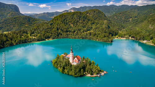 Aerial View of Lake Bled