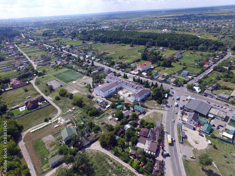 DCIMAerial view of the Saburb landscape (drone image).Kiev Region