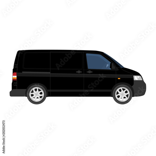 Hi-detailed Cargo Delivery Van vector template.