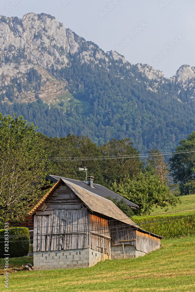 Grangettes are traditional typical barns of the Bauges in French Alps