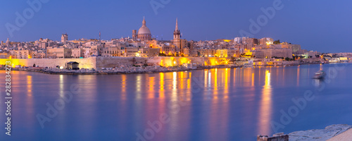 Valletta Skyline from Sliema at sunset, Malta