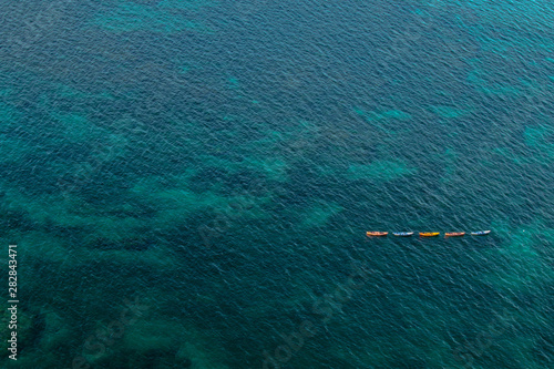 boats floating on the sea 