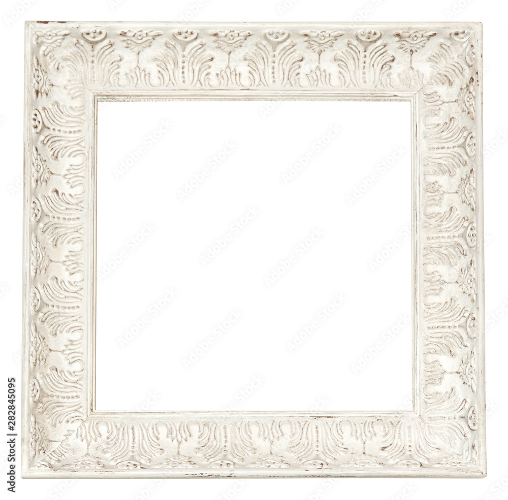 vintage classical white rectangle frame with texture pattern