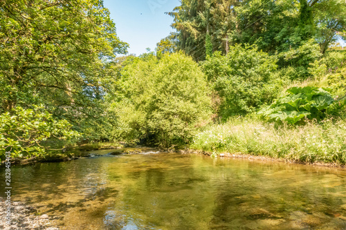 Upper reaches of the River Severn in the Llanidloes countryside  Wales