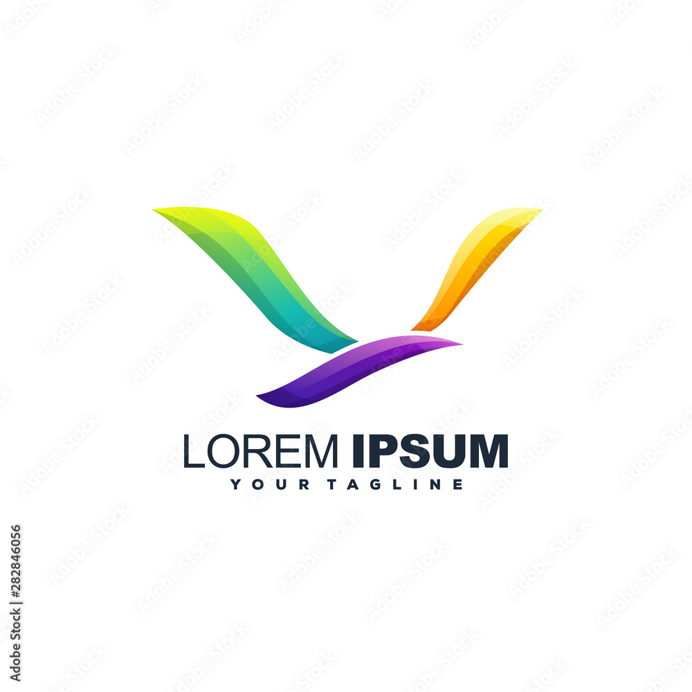 awesome bird gradient logo design awesome bird gradient logo design