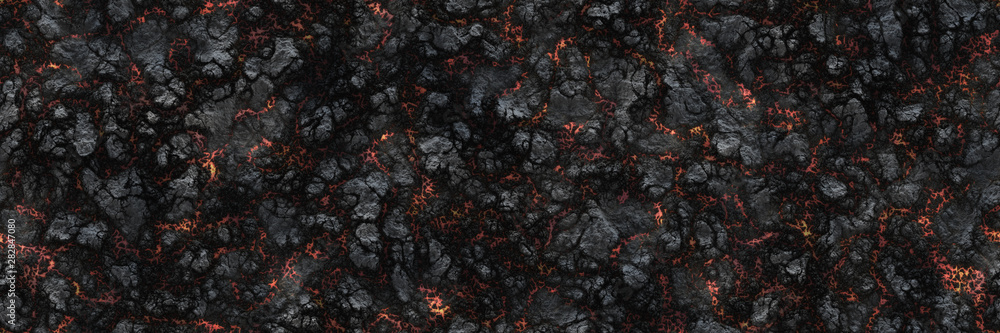 Burned charcoal- glowing surface of the coals. Abstract nature p - obrazy, fototapety, plakaty 