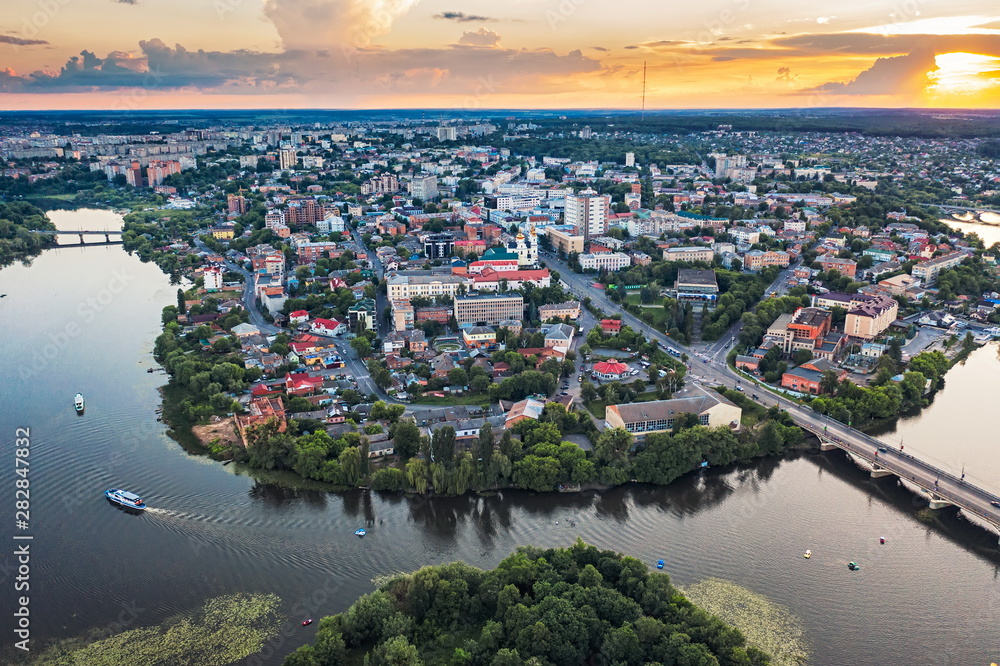 Vinnitsa Ukraine cityscape aerial panorama Vinnytsia