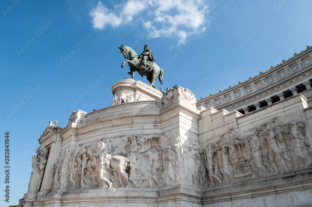 Detail of sculptures and columns Altare della Patria Vittorio Emanuele II Monument Rome Italy