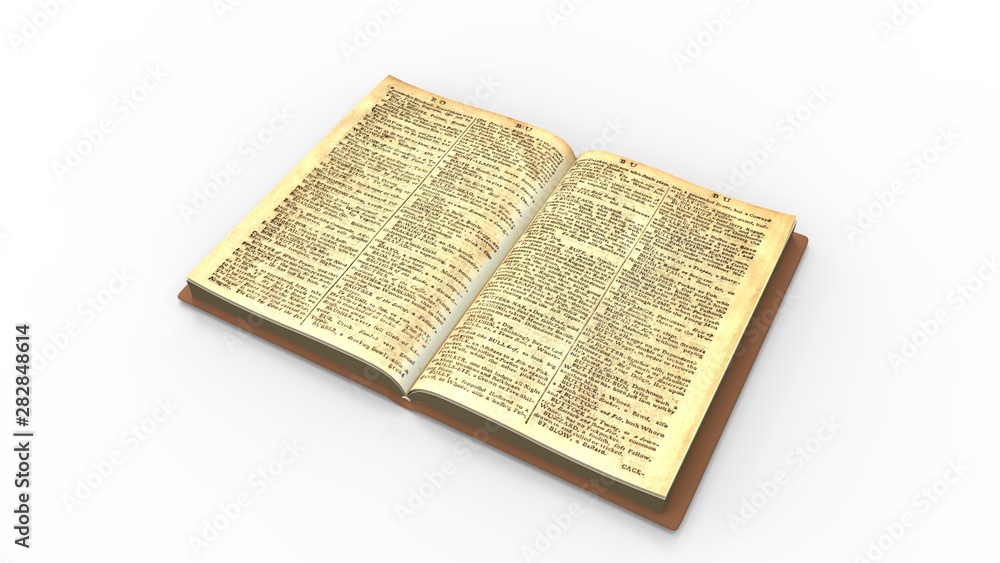 Obraz premium Classic book old isolated in white studio background 3d rendering