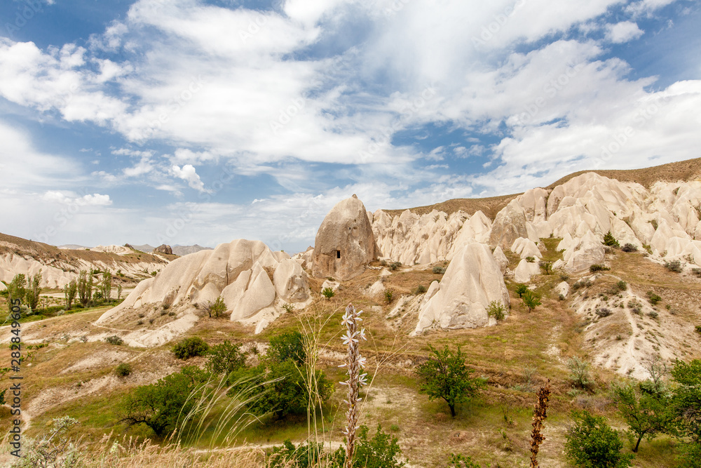 Fototapeta premium Beautiful mountains rocks landscape. Cloudy sky