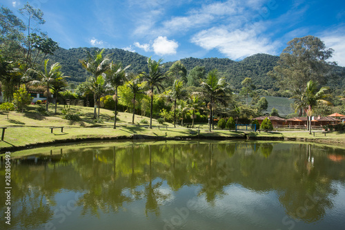 La Ceja, Antioquia / Colombia. Lake and mountains, Colombian landscape.