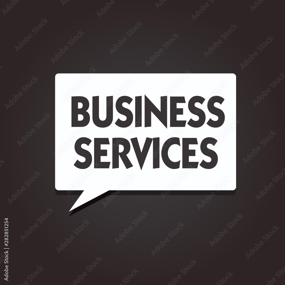 Text sign showing Business Services. Conceptual photo Provides intangible products Bookkeeping IT Accounting. Text sign showing Business Services. Conceptual photo Provides intangible products Bookkeeping IT Accounting.