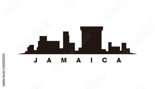Jamaica skyline and landmarks silhouette vector